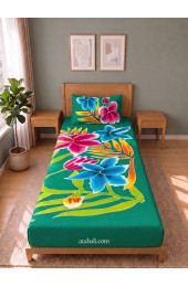 Hand Painted Rayon Bedsheet Set Single Size